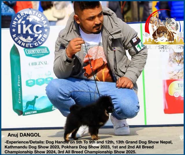 Anuj Dangol with dog